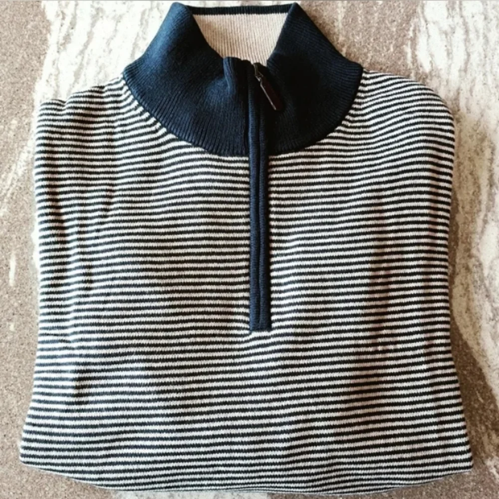 J. Crew Men's Striped Half-Zip Sweater New Size Large - Picture 2 of 2